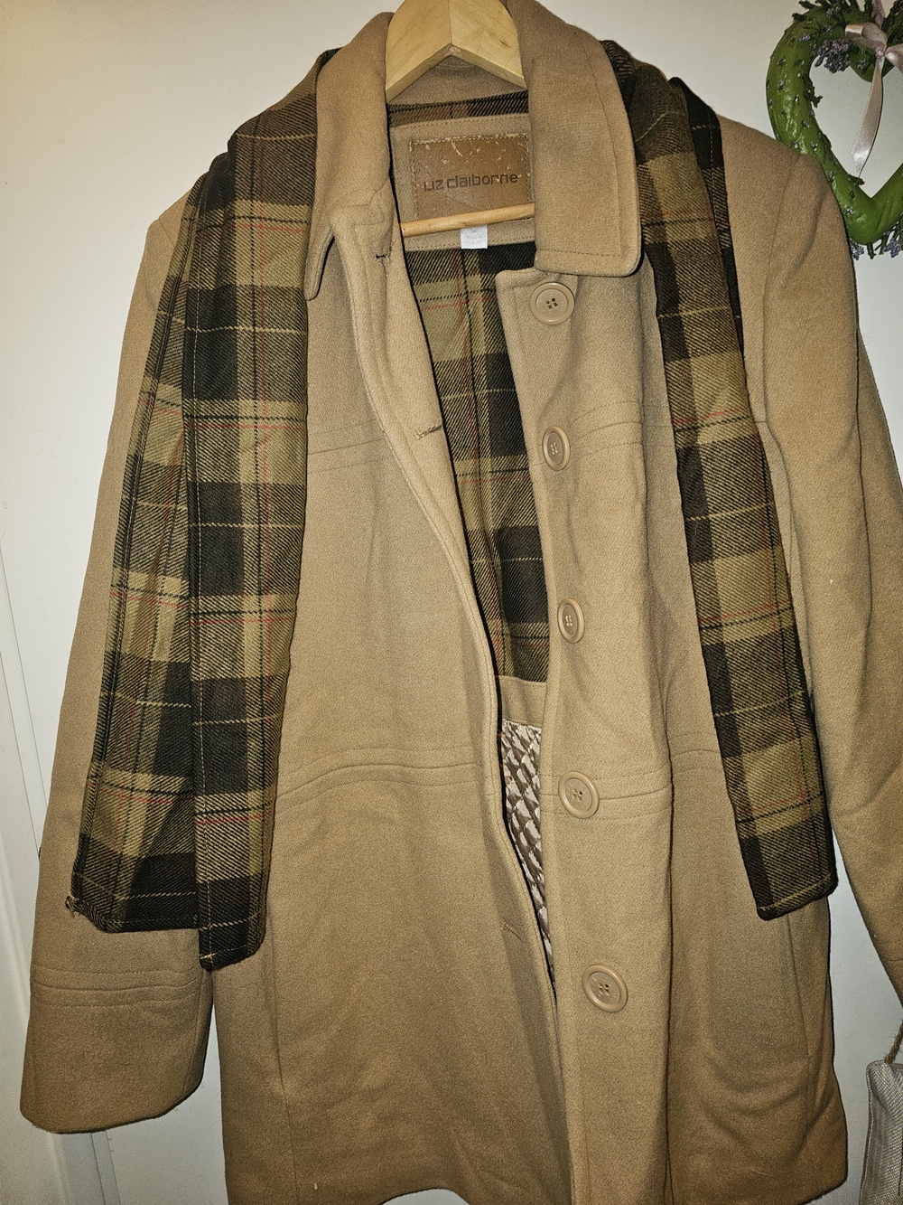 Women's Vintage Liz Claiborne 100% Wool Pea Coat Size Medium